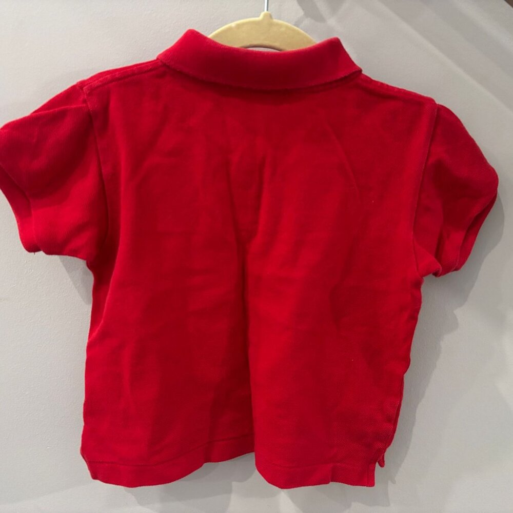 Comme des Garcons PLAY Kids Size 2 Red Cotton Heart Polo Shirt - Picture 3 of 4